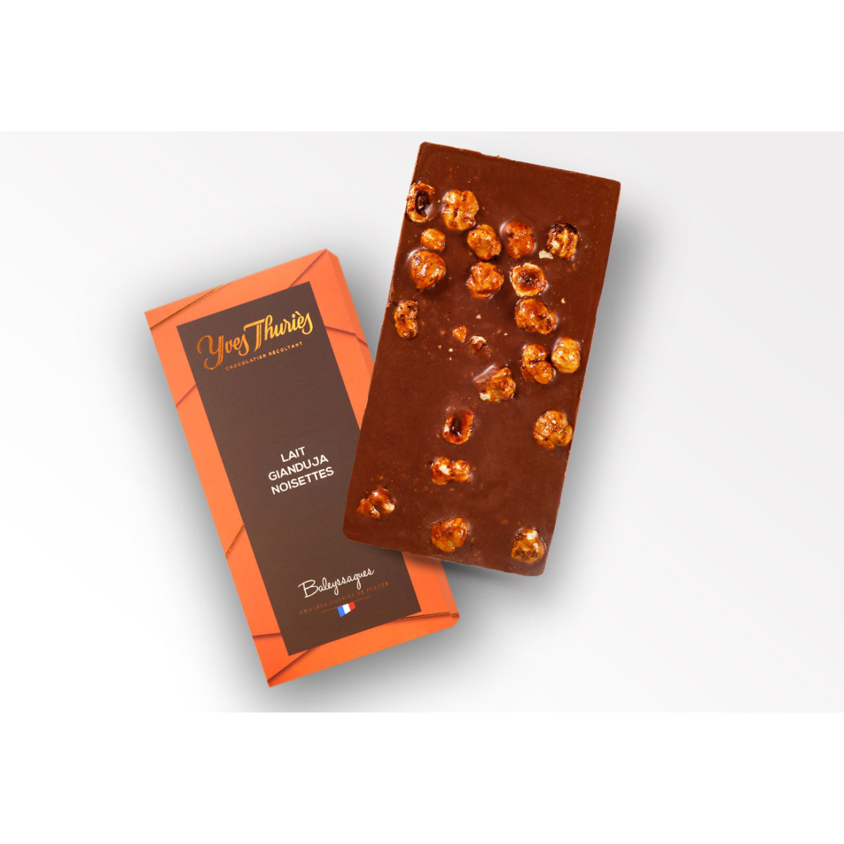 Tablette Mendiant - Chocolat Lait 40% / Gianduja Cacahuète Christophe